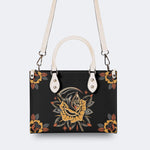 Grim Reaper Flowers Print - Leather Handbag