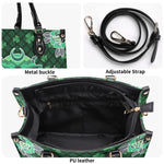 Green Plaid Death Moth - Leather Handbag