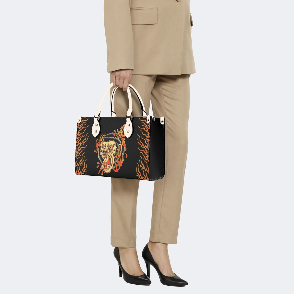 Unisex Monkey Print - Leather Handbag