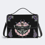 Death Moth Vintage Print - Leather Satchel Bag