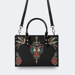 Unisex Tiger Print - Leather Handbag