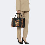 Unisex Monkey Print - Leather Handbag