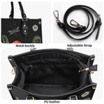 Starry Night Mushroom Moth Print - Leather Handbag