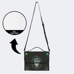 Irish Harp & Shamrocks Print - Leather Satchel Bag