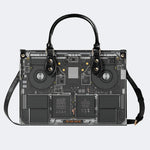 Mechanical Panel Print - Leather Handbag