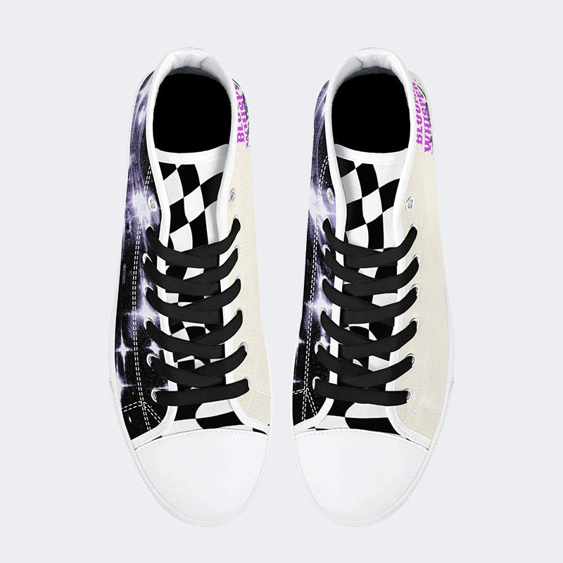 Figure&Wing&Letter Print - High Top Canvas