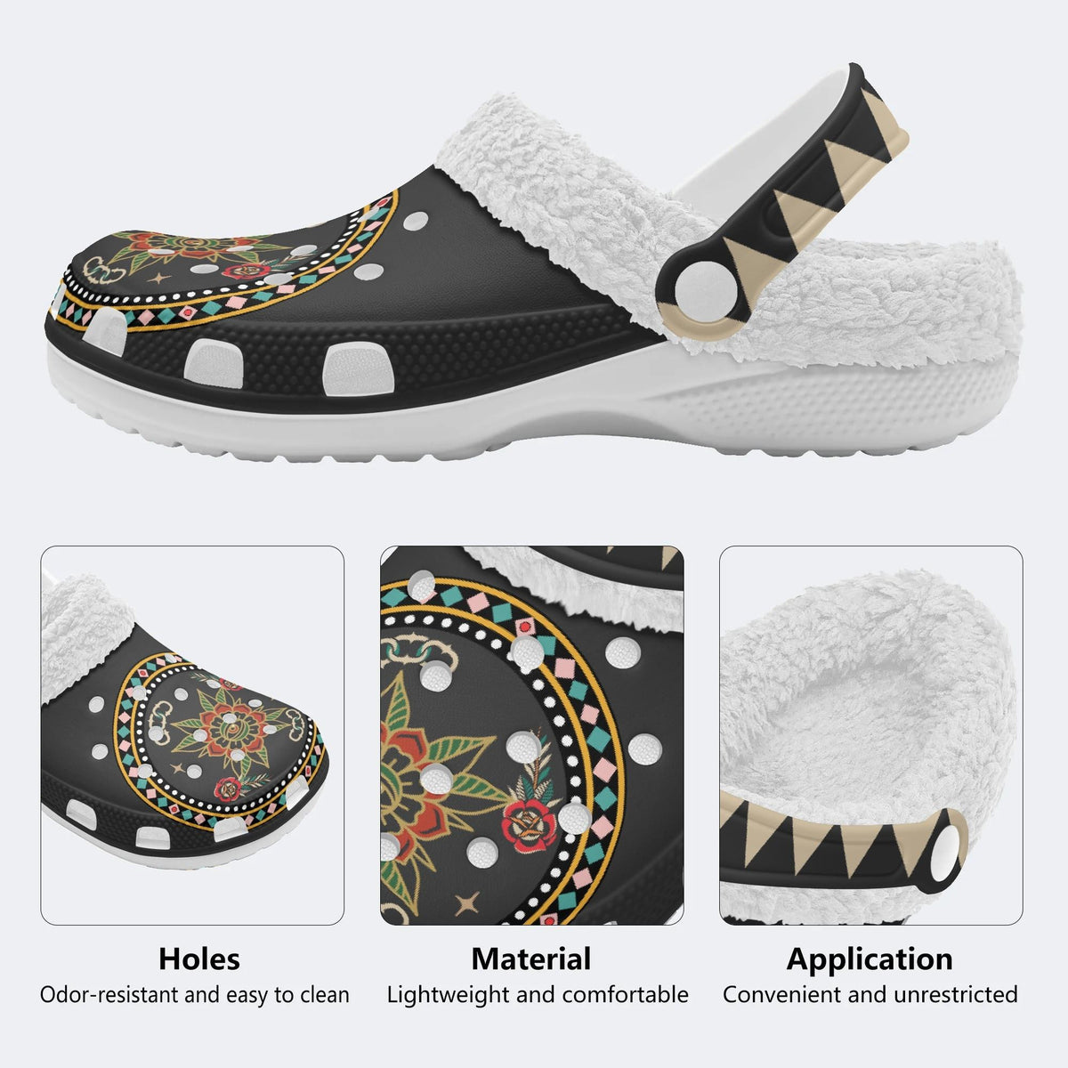 Blooming Eye - Fur Lined Slippers/Sandals