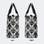 Retro Gothic Black Stripe Lace - Leather Handbag