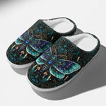 Gemstone Illusion Moth Fleece-Lined Slippers