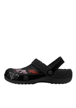 Outer side of gothic slippers featuring moth tattoo