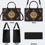 Vintage Tiger And Moth Print - Leather Handbag