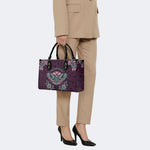 Death Moth Vintage Print - Leather Handbag