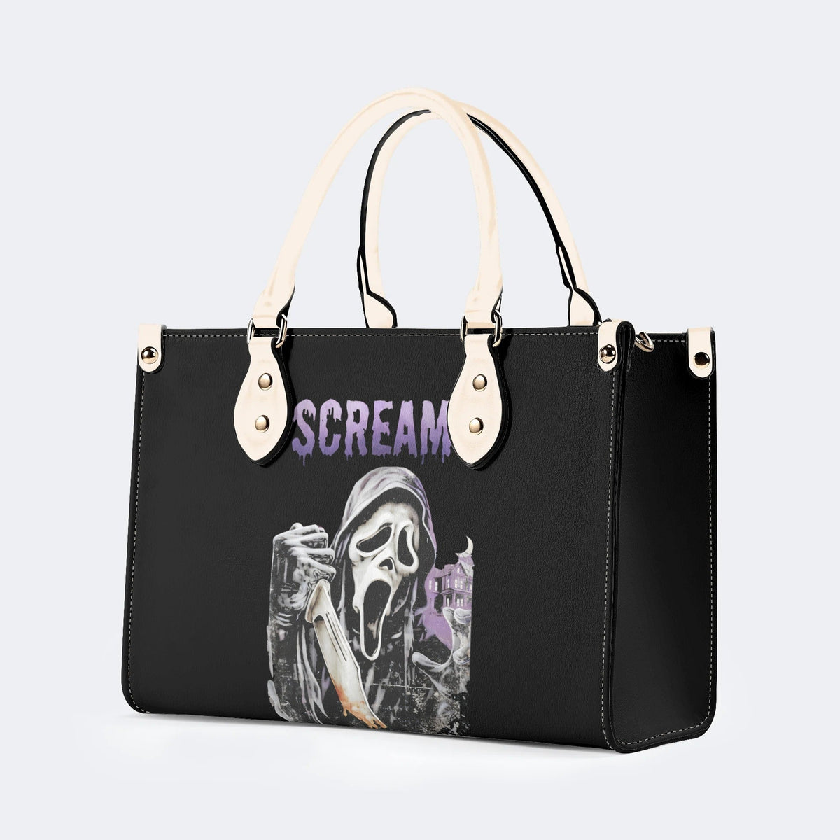 Horror Ghostface Print - Leather Handbag