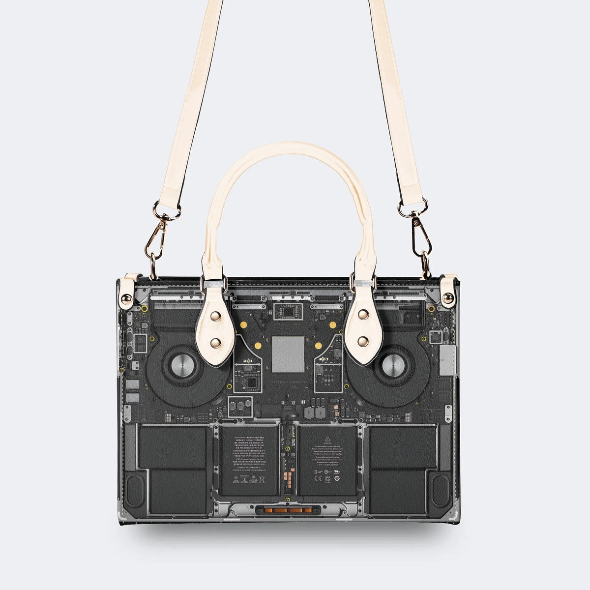 Mechanical Panel Print - Leather Handbag
