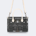 Mechanical Panel Print - Leather Handbag