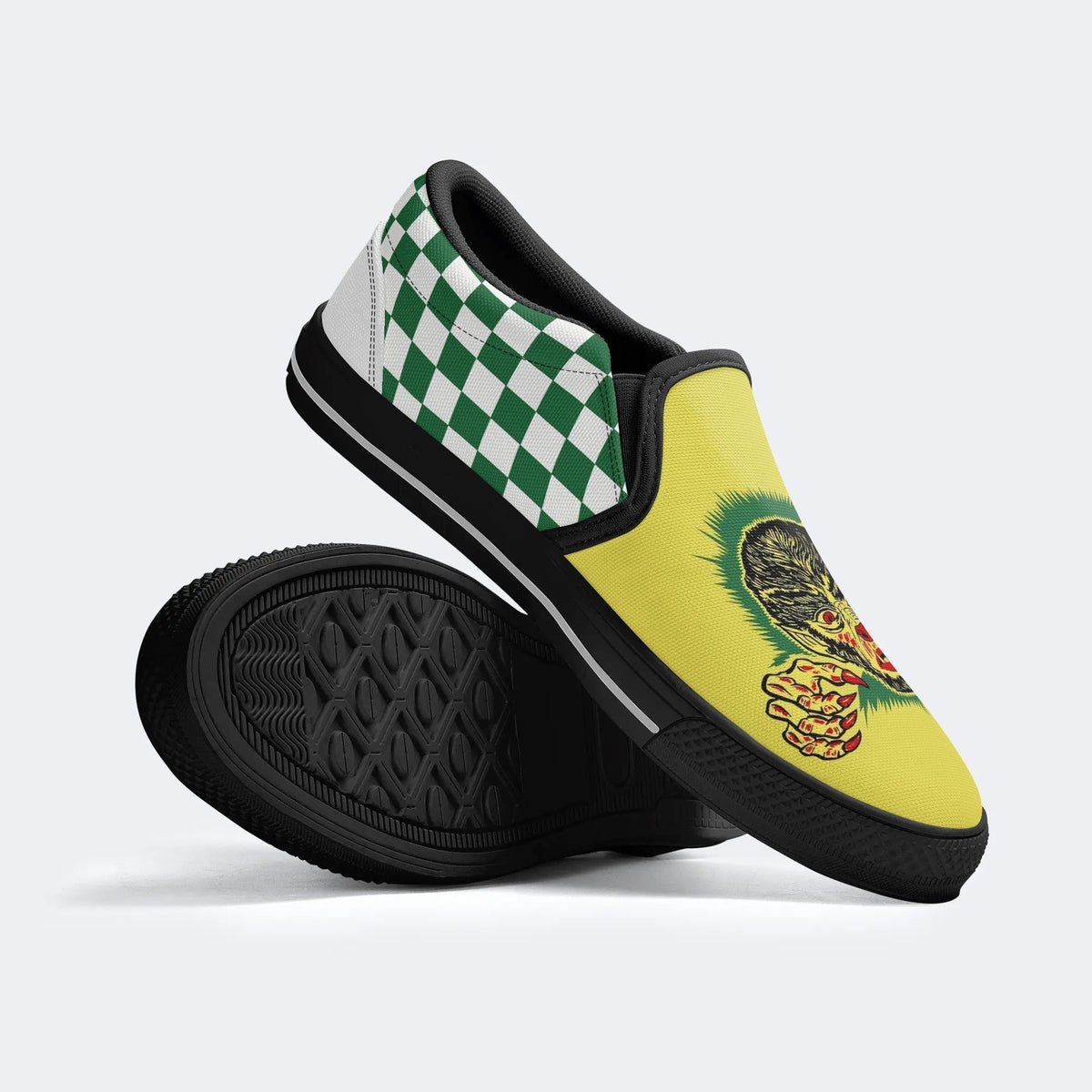 Vintage Wolfman Halloween Art - Slip On Shoes