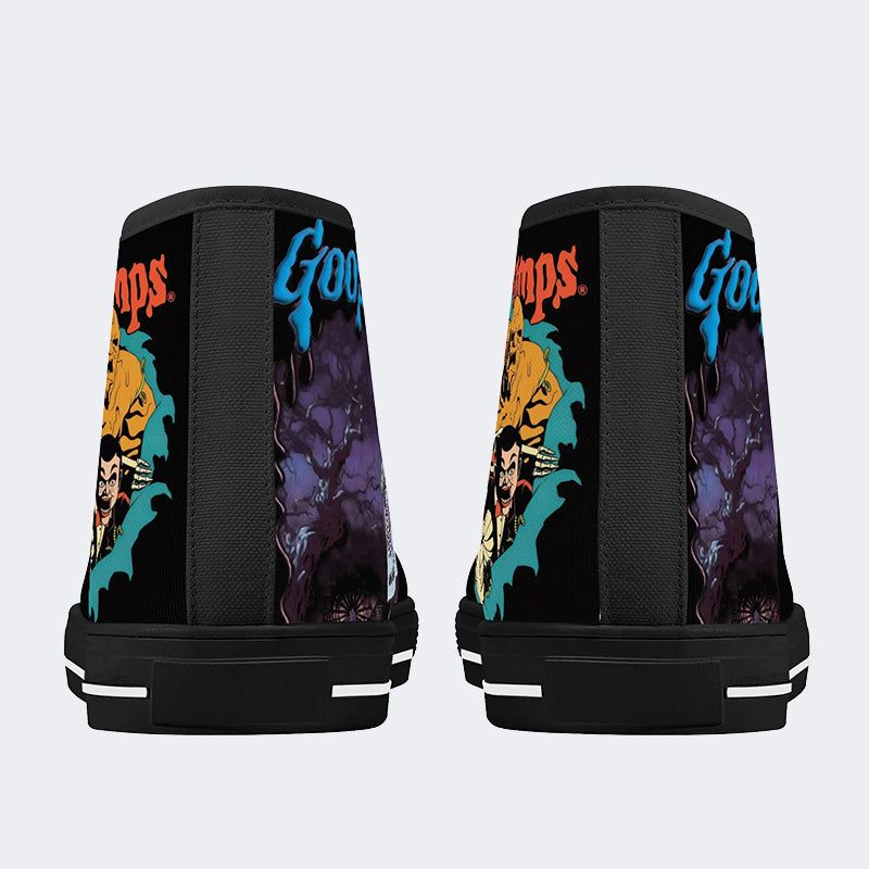 Unisex Horror Skull Print - High Top Canvas