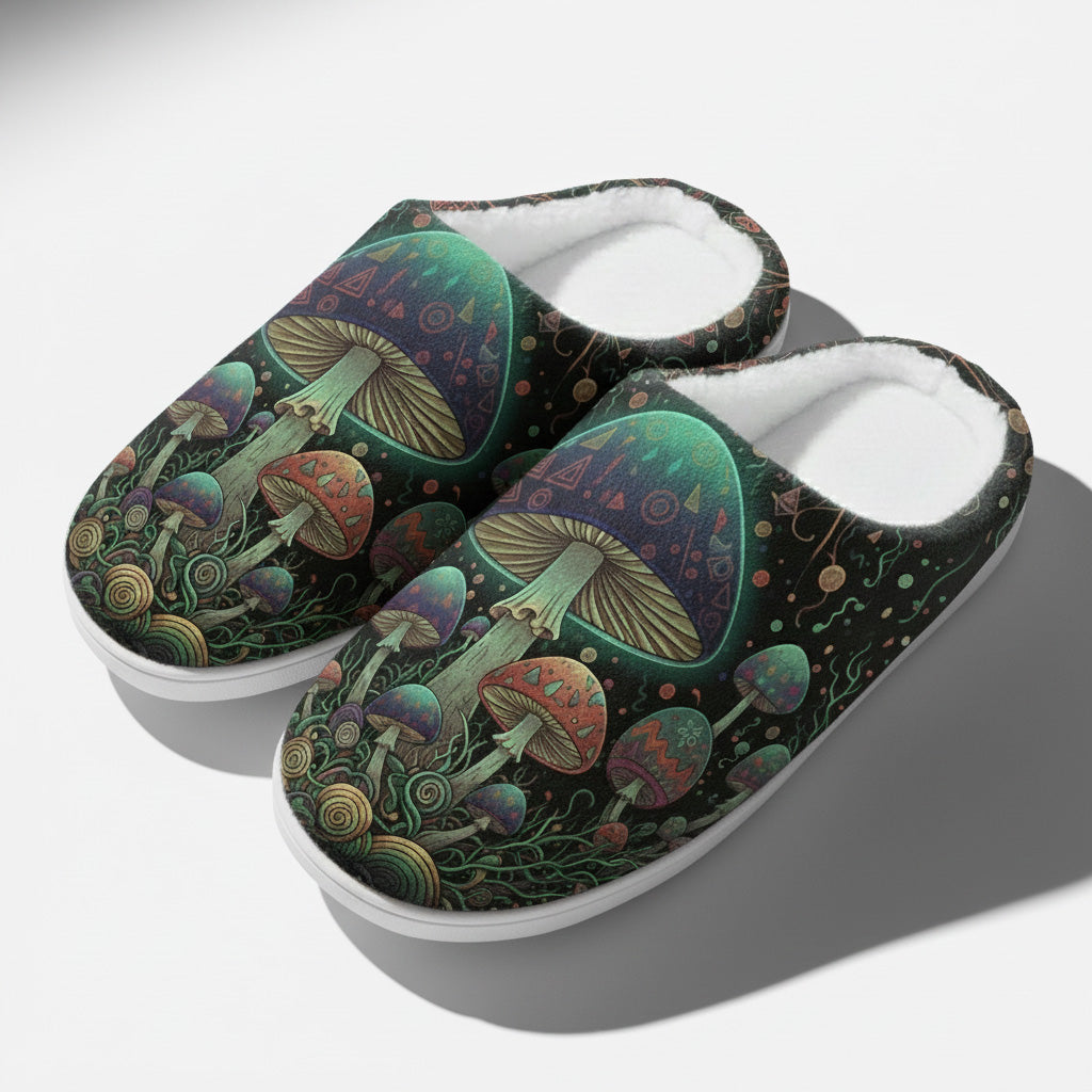 Mushroom Meadow Fleece-Lined Slippers