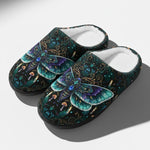 Gemstone Illusion Moth Fleece-Lined Slippers