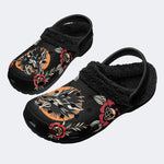 Screaming Wolf VintagePrint - Fur Lined Slippers/Sandals