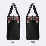 Japanese Style Frog Print - Leather Handbag