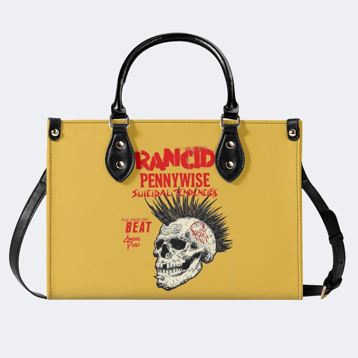 Rancid Skull Print - Leather Handbag
