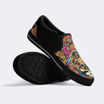 Rock Skull Print - Slip On Shoes