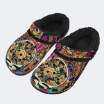 Rock Skull Print - Fur Lined Slippers/Sandals