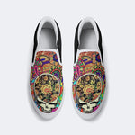 Rock Skull Print - Slip On Shoes