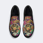 Rock Skull Print - Slip On Shoes