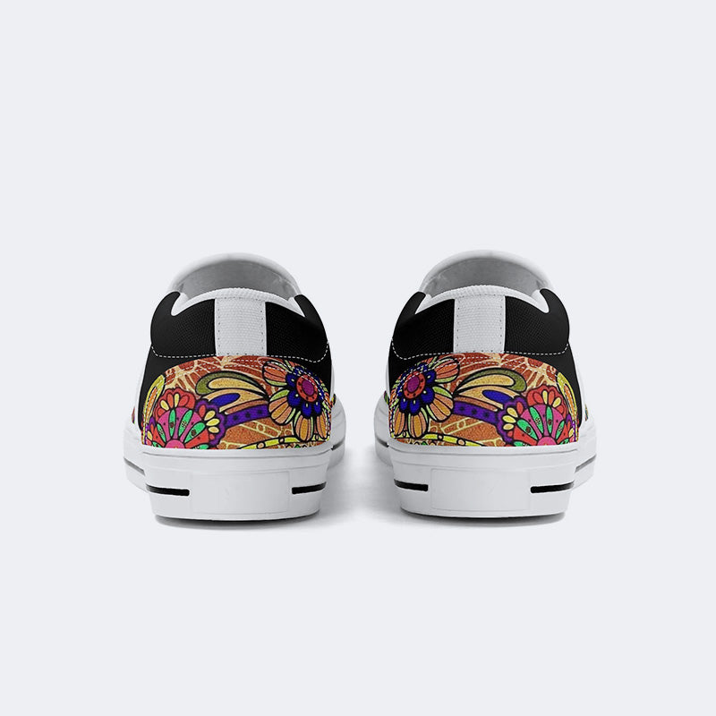 Rock Skull Print - Slip On Shoes