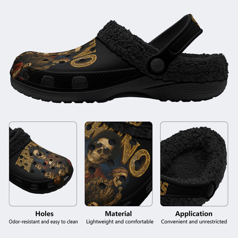 Bruno Mars Print - Fur Lined Slippers/Sandals