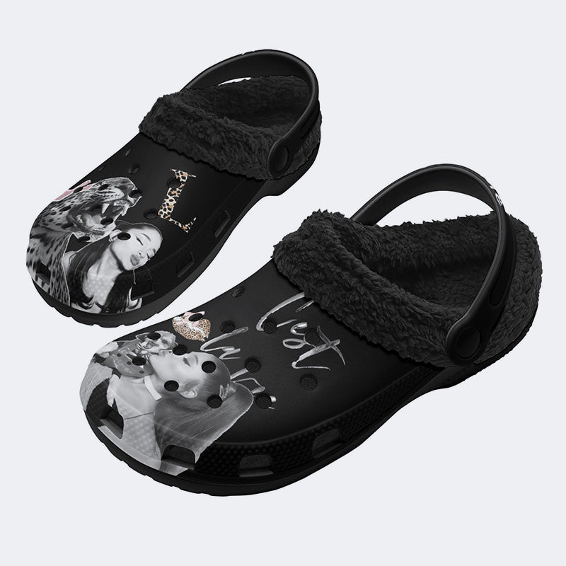 Ariana Grande Print - Fur Lined Slippers/Sandals