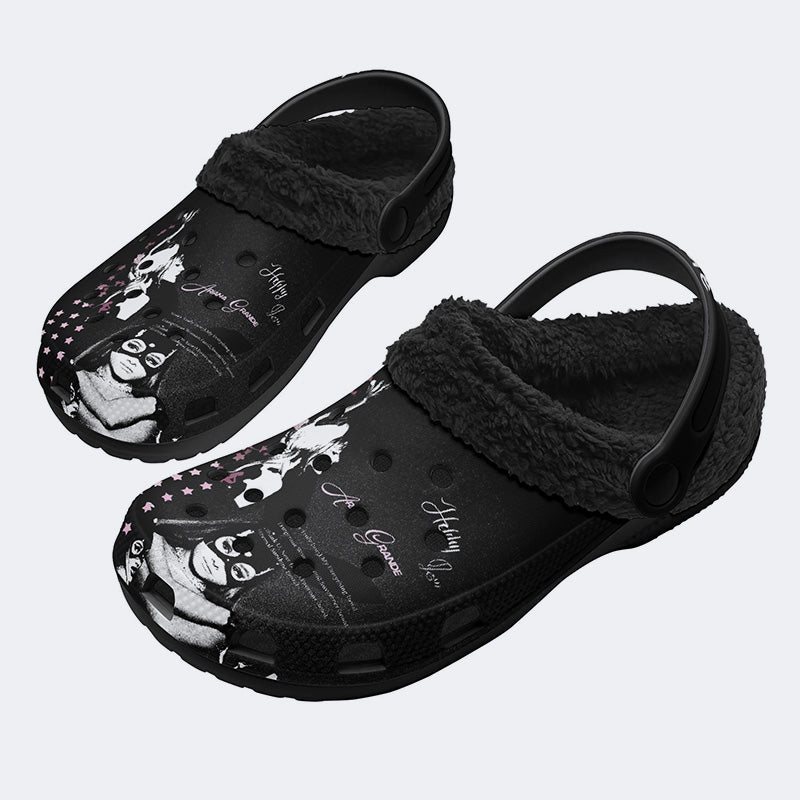 Ariana Grande Print - Fur Lined Slippers/Sandals