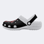 Heart Print - Fur Lined Slippers/Sandals