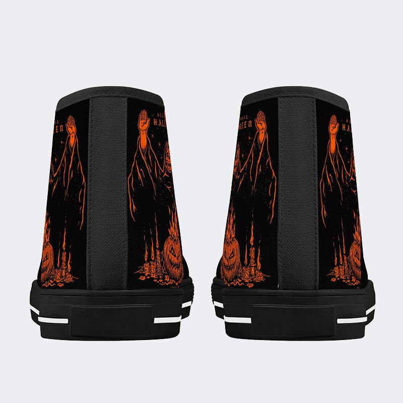 Unisex Halloween Horror Skull Print - High Top Canvas