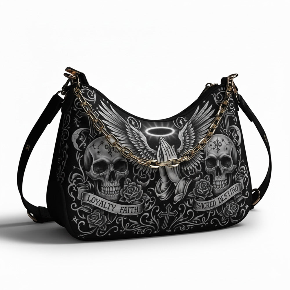 Divinity in Black- Leather Crossbody Bag