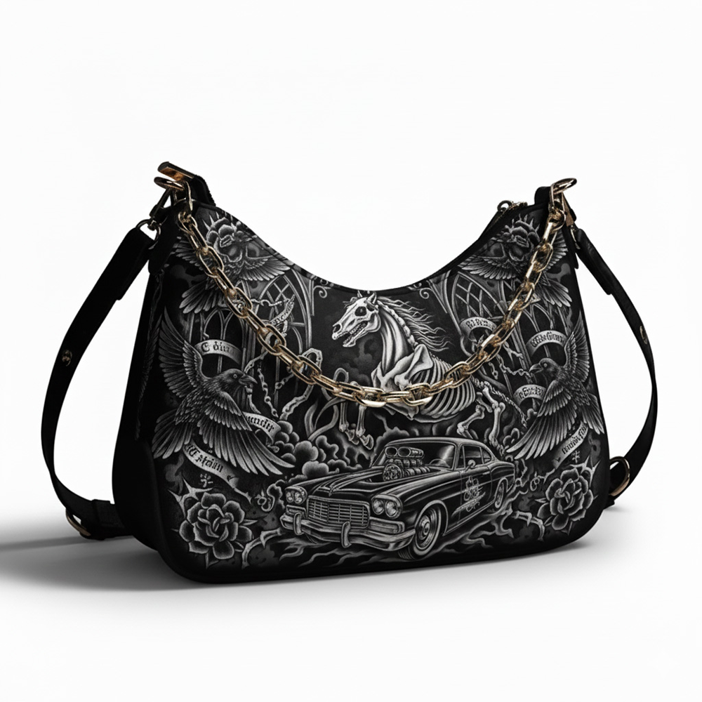 Iron Horse Elegance- Leather Crossbody Bag