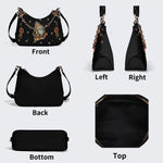 Good Luck&Roses Print - Leather Crossbody Bag