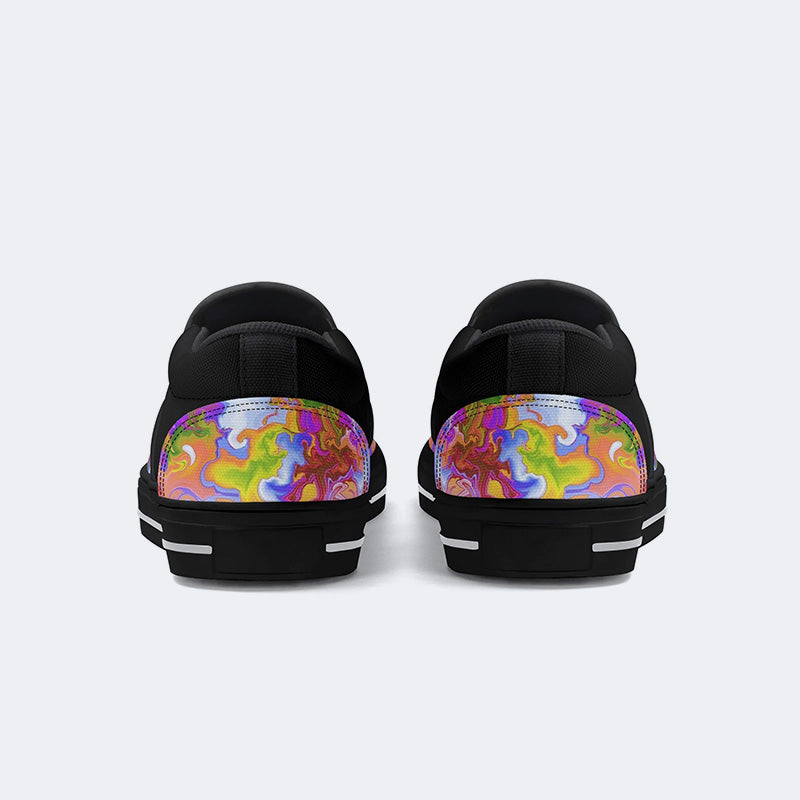 Rock Skull Print - Slip On Shoes