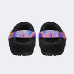 Rock Skull Print - Fur Lined Slippers/Sandals