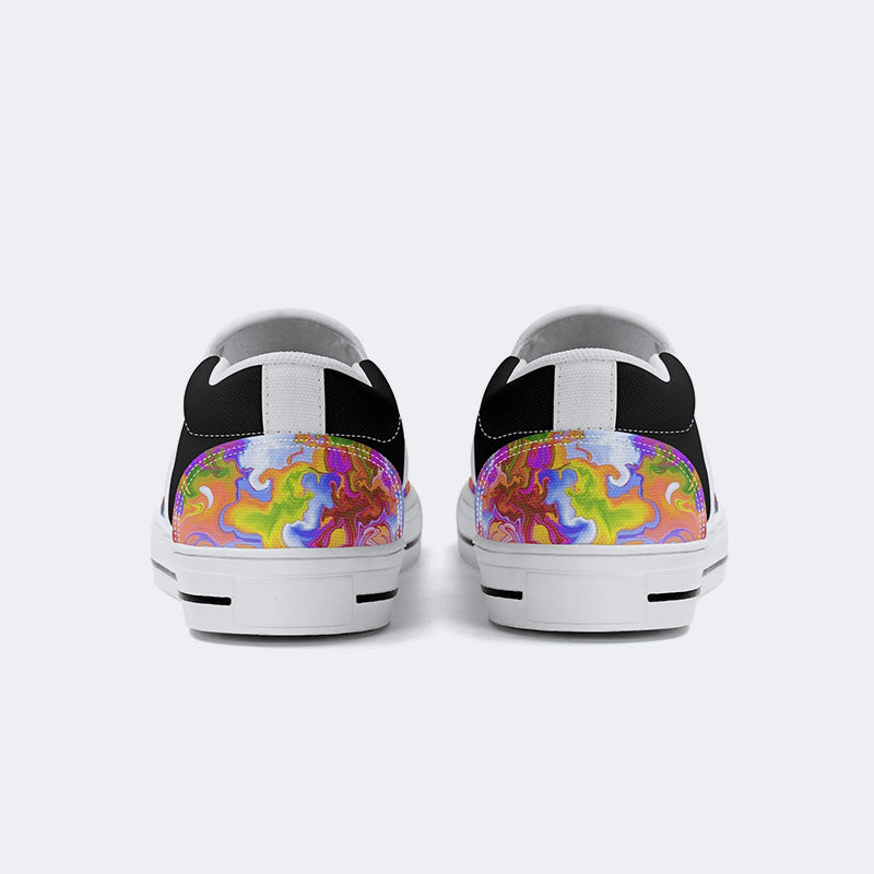 Rock Skull Print - Slip On Shoes
