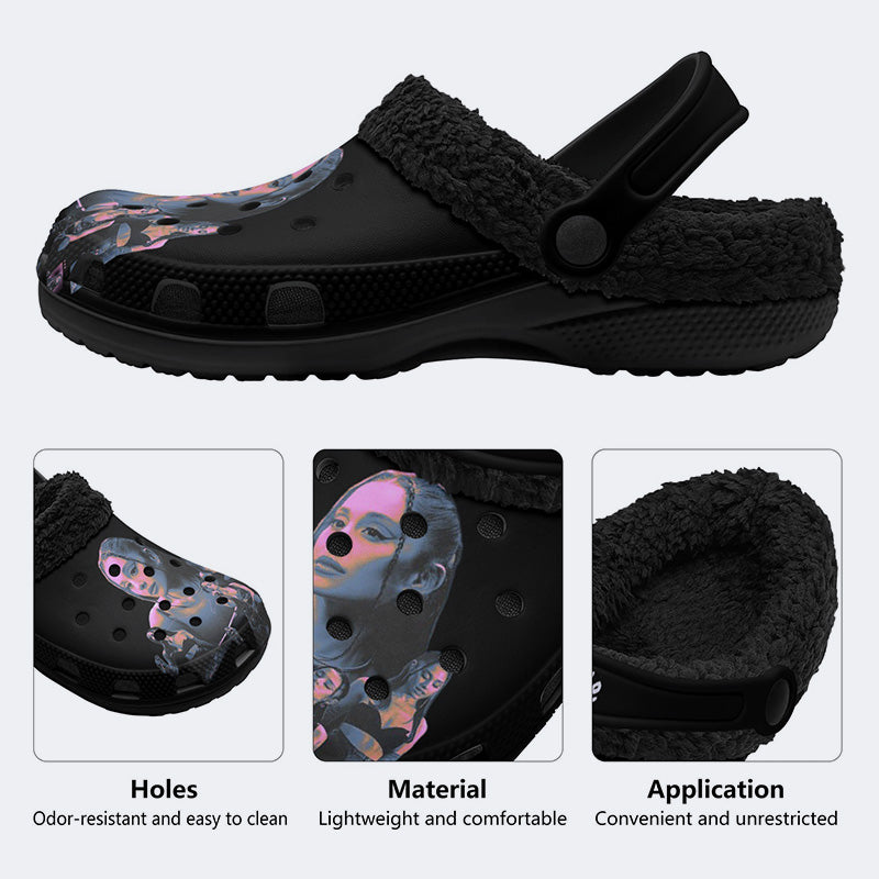 Ariana Grande Print - Fur Lined Slippers/Sandals