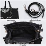 Death Moth Vintage Print - Leather Handbag