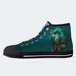 Unisex Fantasy Mushroom World Art Illustration Print - High Top Canvas