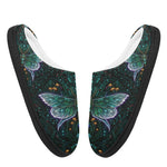 Emerald Feather Moth Fleece-Lined Slippers