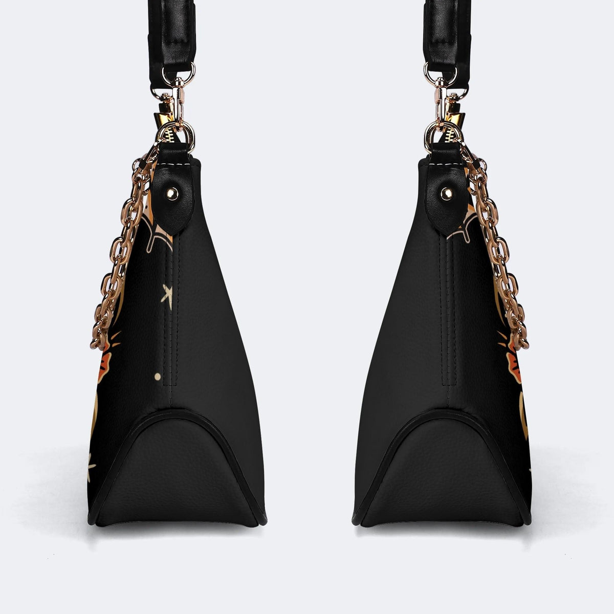 Good Luck&Roses Print - Leather Crossbody Bag