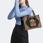Death Moth On Sword - Leather Handbag