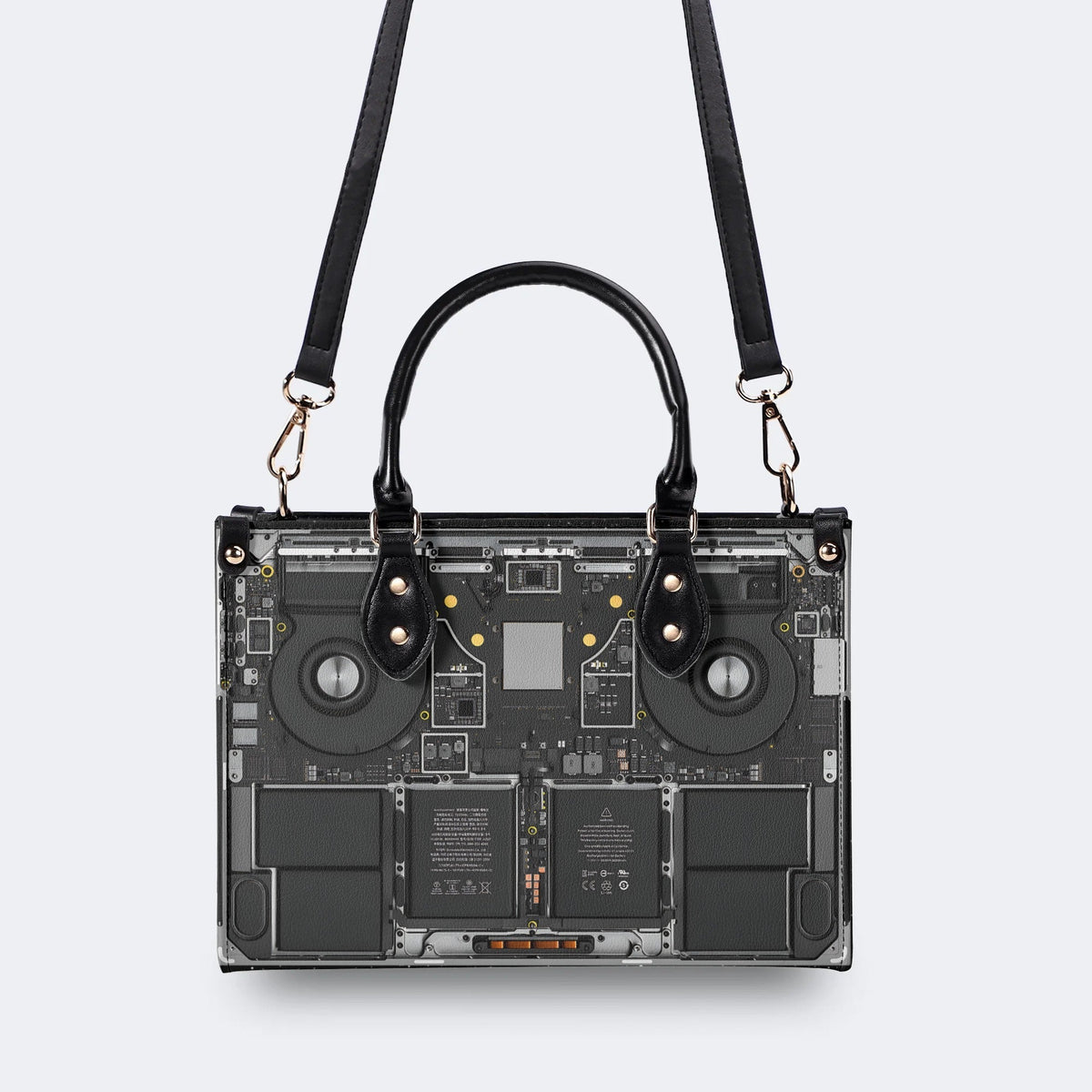 Mechanical Panel Print - Leather Handbag