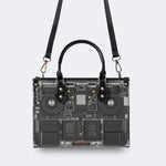 Mechanical Panel Print - Leather Handbag